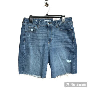 Sonoma size 12 jean shorts NWT Bermuda style some distressing